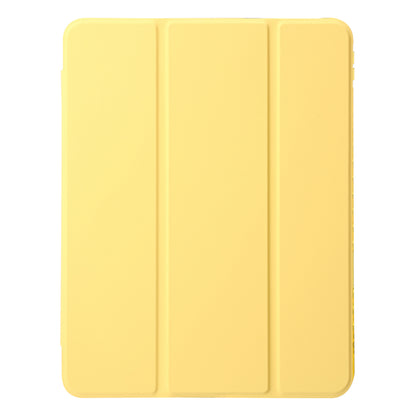 For iPad 10.9 (2022) Tri-fold Stand Smart Case PU Leather Transparent Acrylic+TPU Tablet Cover
