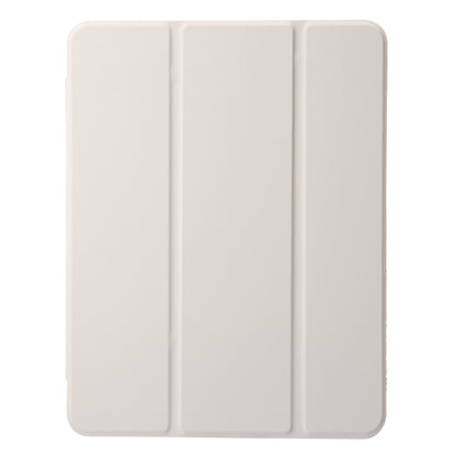 For iPad 10.9 (2022) Tri-fold Stand Smart Case PU Leather Transparent Acrylic+TPU Tablet Cover