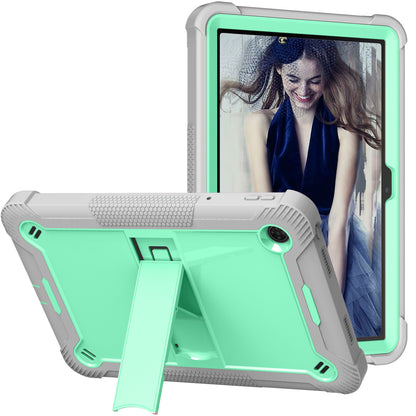For TCL Tab 10 5G Silicone + PC Tablet Case Kickstand Shockproof Cover