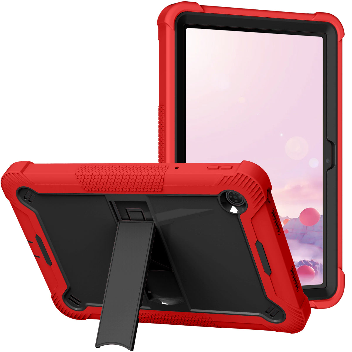 For TCL Tab 10 5G Silicone + PC Tablet Case Kickstand Shockproof Cover