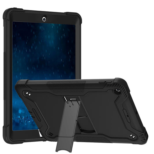 For iPad 9.7-inch (2017) / (2018) Tablet Case 3-in-1 Heavy Duty Silicone + PC Kickstand Cover