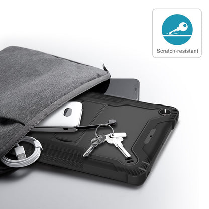 For iPad 9.7-inch (2017) / (2018) Tablet Case 3-in-1 Heavy Duty Silicone + PC Kickstand Cover