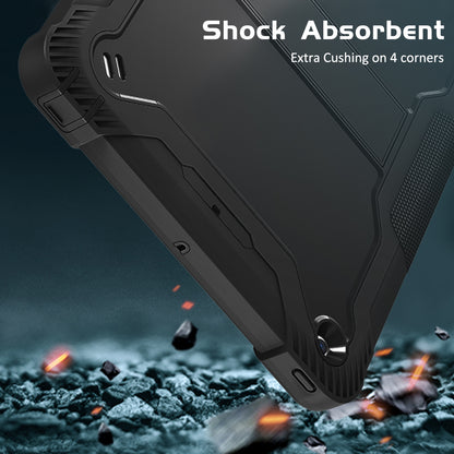 For iPad 9.7-inch (2017) / (2018) Tablet Case 3-in-1 Heavy Duty Silicone + PC Kickstand Cover