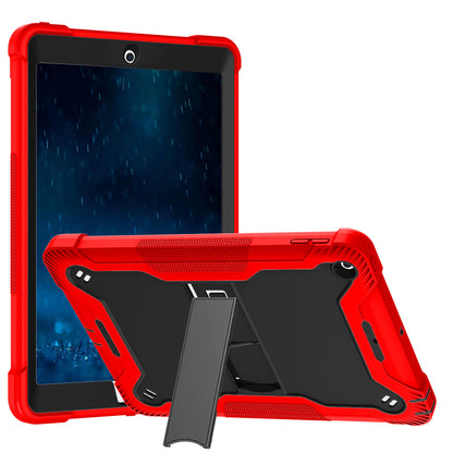 For iPad 9.7-inch (2017) / (2018) Tablet Case 3-in-1 Heavy Duty Silicone + PC Kickstand Cover