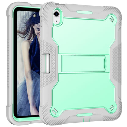 For iPad 10.9 (2022) Tablet Cover Armor Defender Silicone + PC Kickstand Case with Pencil Holder