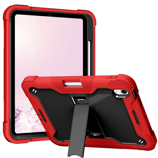 For iPad 10.9 (2022) Tablet Cover Armor Defender Silicone + PC Kickstand Case with Pencil Holder