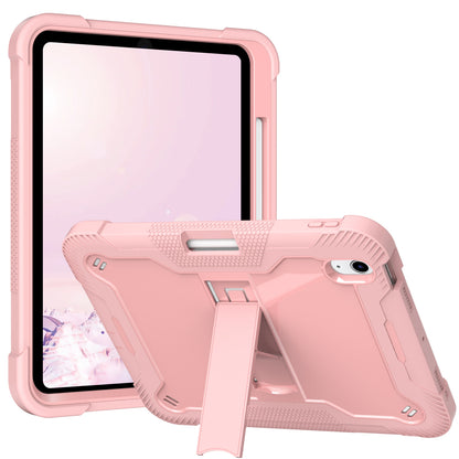 For iPad 10.9 (2022) Tablet Cover Armor Defender Silicone + PC Kickstand Case with Pencil Holder