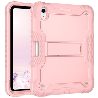 For iPad 10.9 (2022) Tablet Cover Armor Defender Silicone + PC Kickstand Case with Pencil Holder
