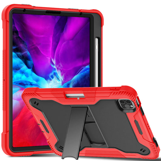 Tablet Case for iPad Pro 11 (2018) / (2020) / (2021) / (2022) / iPad Air (2020) / (2022) , Silicone + PC Kickstand Cover with Pencil Holder