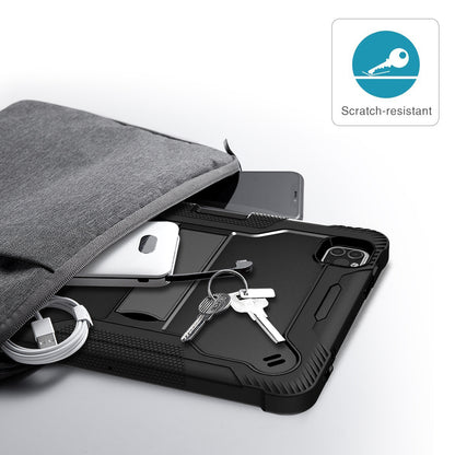 Tablet Case for iPad Pro 11 (2018) / (2020) / (2021) / (2022) / iPad Air (2020) / (2022) , Silicone + PC Kickstand Cover with Pencil Holder