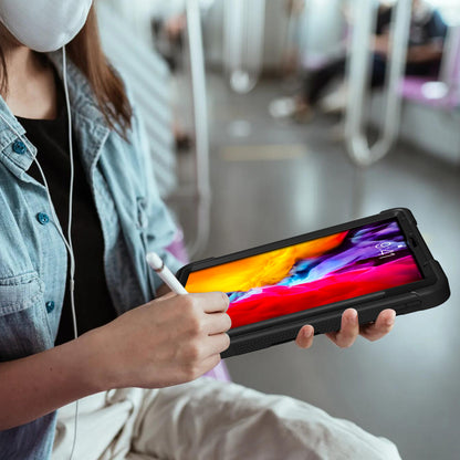 Tablet Case for iPad Pro 11 (2018) / (2020) / (2021) / (2022) / iPad Air (2020) / (2022) , Silicone + PC Kickstand Cover with Pencil Holder