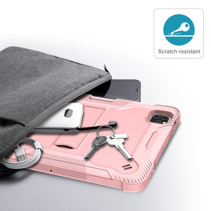Tablet Case for iPad Pro 11 (2018) / (2020) / (2021) / (2022) / iPad Air (2020) / (2022) , Silicone + PC Kickstand Cover with Pencil Holder