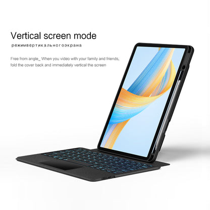 For Honor Pad V8 PU Leather Tablet Case with Detachable Wireless Backlit Keyboard