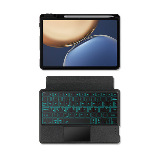 For Honor Tablet V7 Pro PU Leather Stand Tablet Case with Wireless Detachable Backlit Keyboard