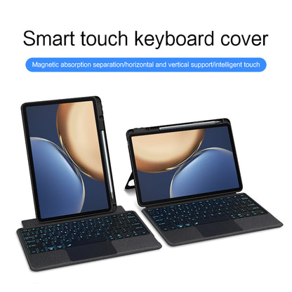 For Honor Tablet V7 Pro PU Leather Stand Tablet Case with Wireless Detachable Backlit Keyboard