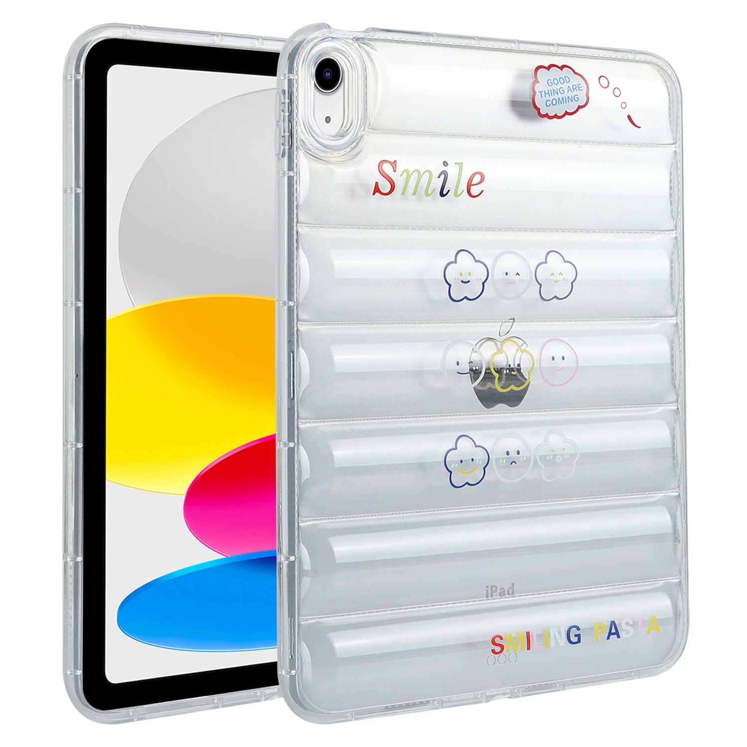 For iPad 10.9 (2022) Soft TPU Pattern Tablet Case Down Jacket Design Air Cushion Shockproof Cover