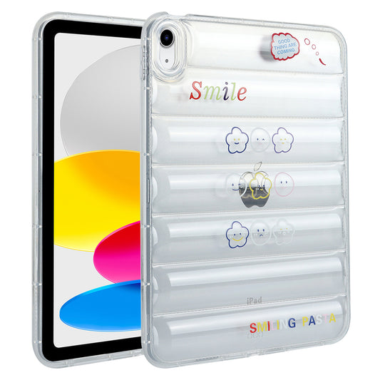 For iPad 10.9 (2022) Soft TPU Pattern Tablet Case Down Jacket Design Air Cushion Shockproof Cover