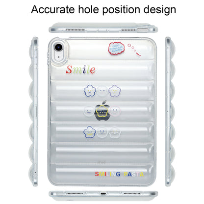 For iPad 10.9 (2022) Soft TPU Pattern Tablet Case Down Jacket Design Air Cushion Shockproof Cover