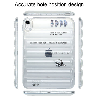 For iPad 10.9 (2022) Soft TPU Pattern Tablet Case Down Jacket Design Air Cushion Shockproof Cover