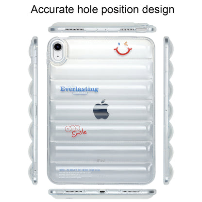 For iPad 10.9 (2022) Soft TPU Pattern Tablet Case Down Jacket Design Air Cushion Shockproof Cover