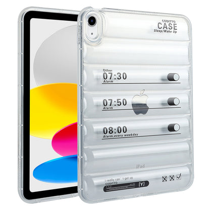 For iPad 10.9 (2022) Soft TPU Pattern Tablet Case Down Jacket Design Air Cushion Shockproof Cover