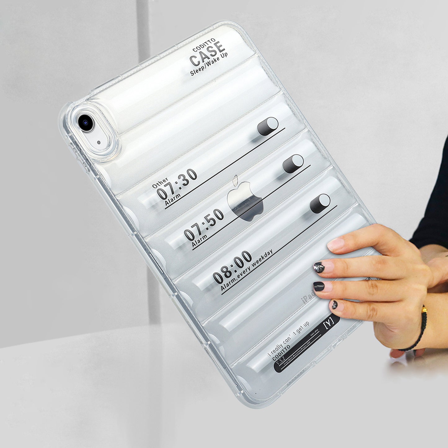 For iPad 10.9 (2022) Soft TPU Pattern Tablet Case Down Jacket Design Air Cushion Shockproof Cover