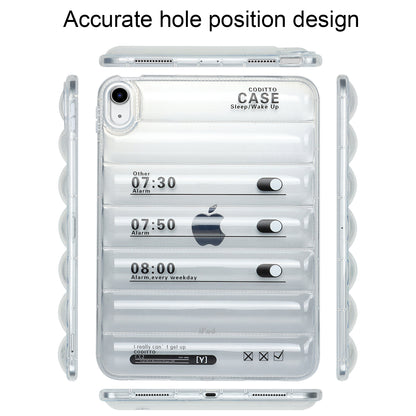 For iPad 10.9 (2022) Soft TPU Pattern Tablet Case Down Jacket Design Air Cushion Shockproof Cover