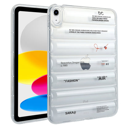 For iPad 10.9 (2022) Soft TPU Pattern Tablet Case Down Jacket Design Air Cushion Shockproof Cover