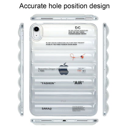 For iPad 10.9 (2022) Soft TPU Pattern Tablet Case Down Jacket Design Air Cushion Shockproof Cover