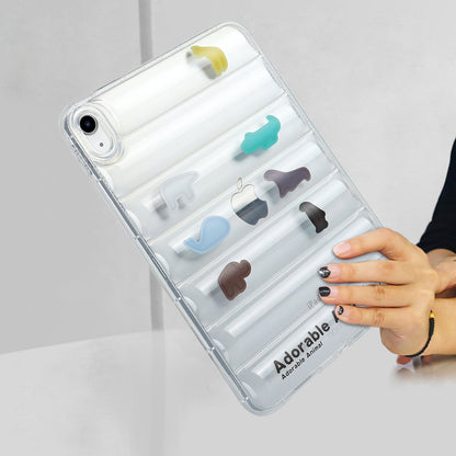 For iPad 10.9 (2022) Soft TPU Pattern Tablet Case Down Jacket Design Air Cushion Shockproof Cover
