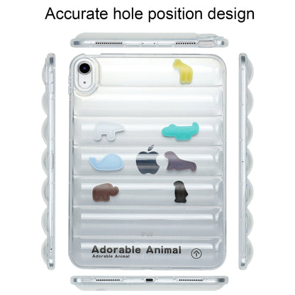 For iPad 10.9 (2022) Soft TPU Pattern Tablet Case Down Jacket Design Air Cushion Shockproof Cover