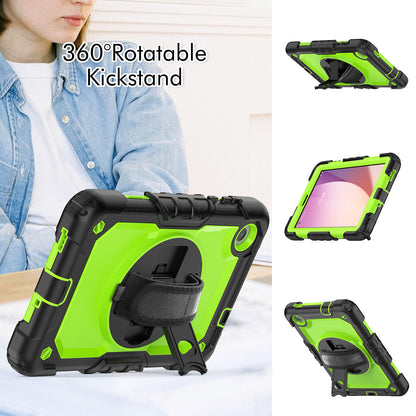 For Lenovo Tab M8 Gen 4 TB300XU Silicone+PC Tablet Case Hand Strap Kickstand Cover with Shoulder Strap PET Screen Film