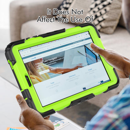 For Lenovo Tab M8 Gen 4 TB300XU Silicone+PC Tablet Case Hand Strap Kickstand Cover with Shoulder Strap PET Screen Film