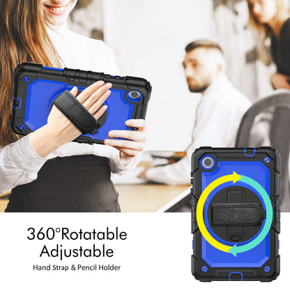 For Lenovo Tab M8 Gen 4 TB300XU Silicone+PC Tablet Case Hand Strap Kickstand Cover with Shoulder Strap PET Screen Film