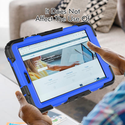 For Lenovo Tab M8 Gen 4 TB300XU Silicone+PC Tablet Case Hand Strap Kickstand Cover with Shoulder Strap PET Screen Film