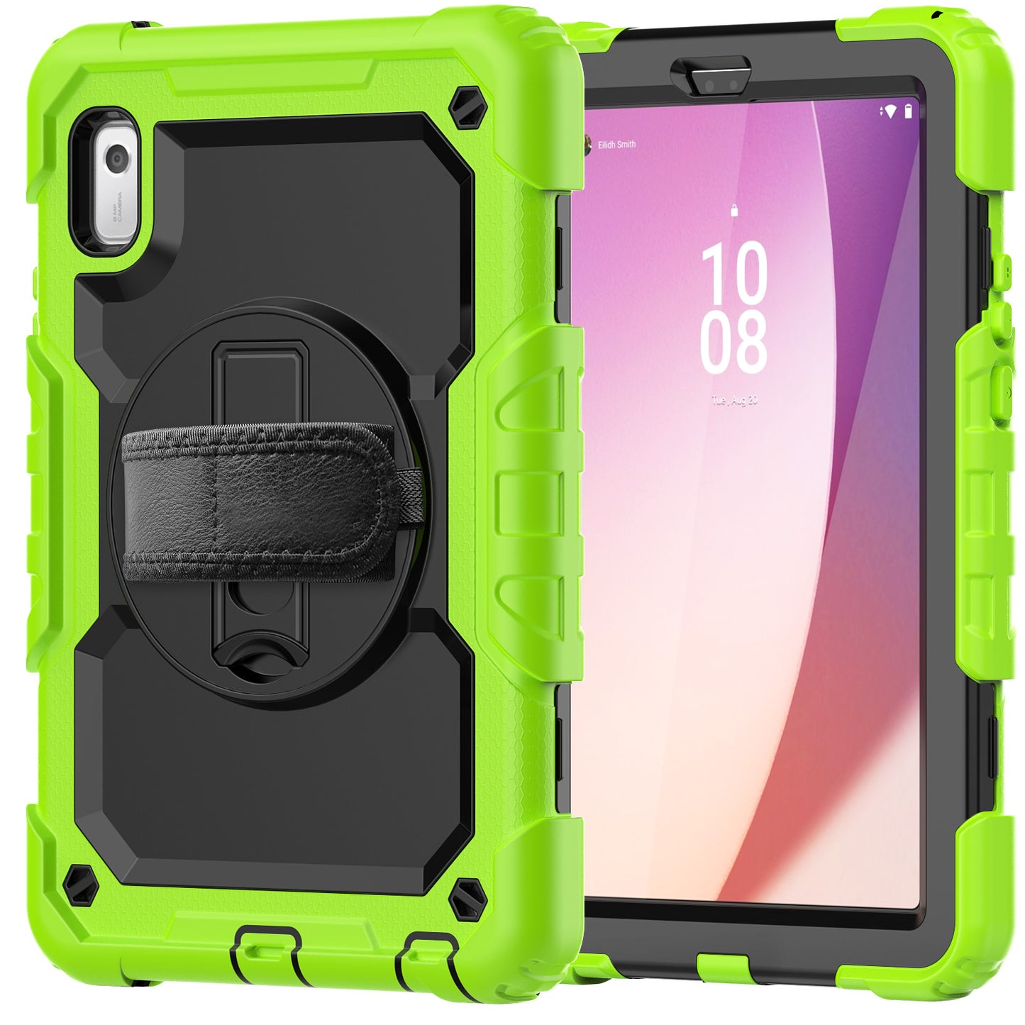 Kickstand Tablet Case for Lenovo Tab M9 / K9 9 TB310 2023 Hand Strap Silicone+PC Tablet Cover with Shoulder Strap PET Screen Film