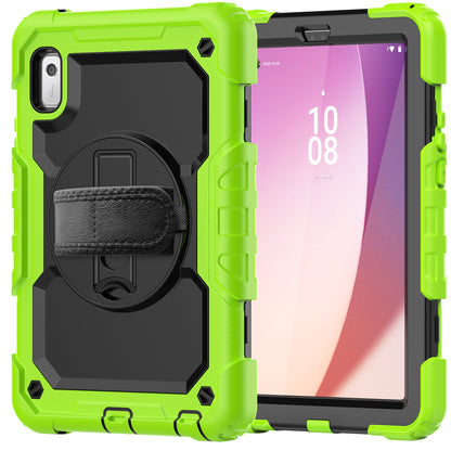 Kickstand Tablet Case for Lenovo Tab M9 / K9 9 TB310 2023 Hand Strap Silicone+PC Tablet Cover with Shoulder Strap PET Screen Film