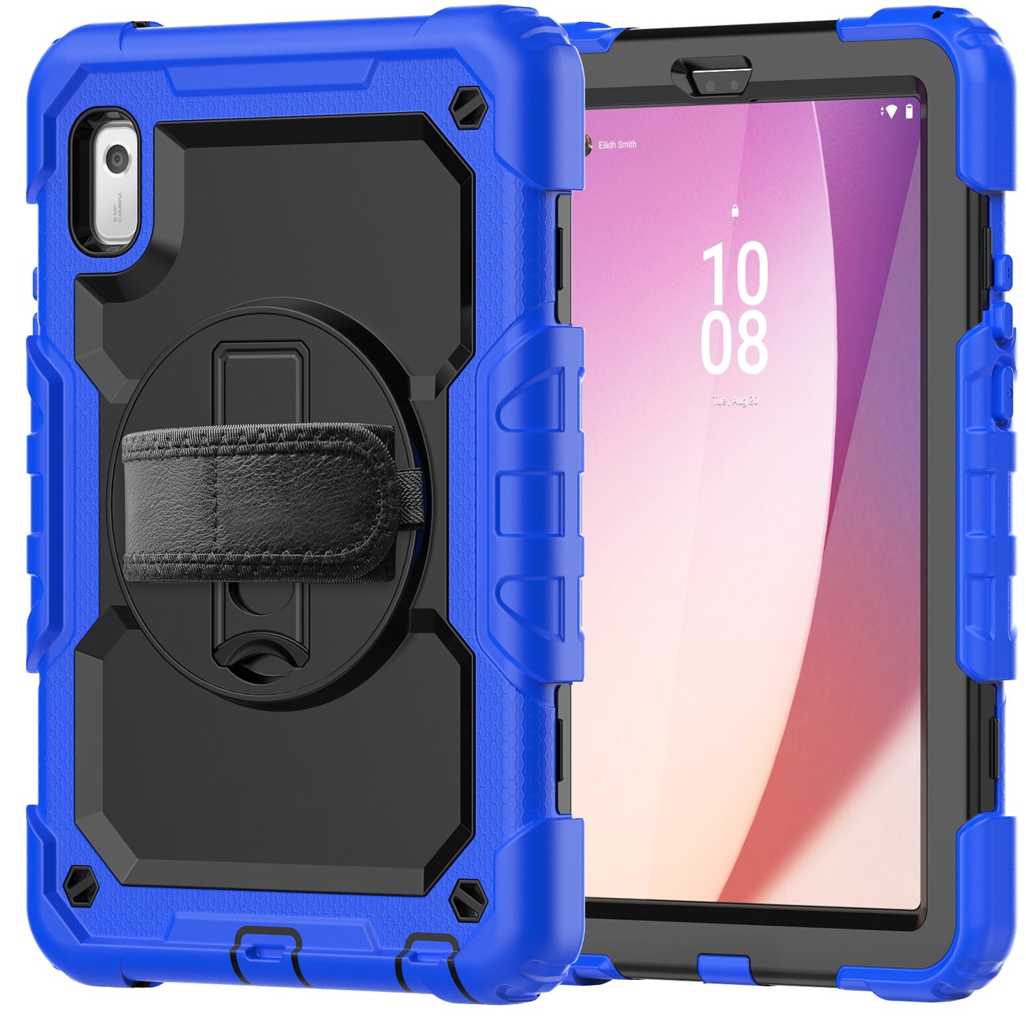 Kickstand Tablet Case for Lenovo Tab M9 / K9 9 TB310 2023 Hand Strap Silicone+PC Tablet Cover with Shoulder Strap PET Screen Film