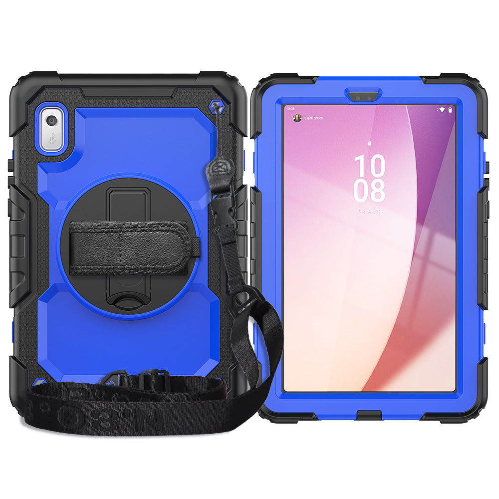 Kickstand Tablet Case for Lenovo Tab M9 / K9 9 TB310 2023 Hand Strap Silicone+PC Tablet Cover with Shoulder Strap PET Screen Film