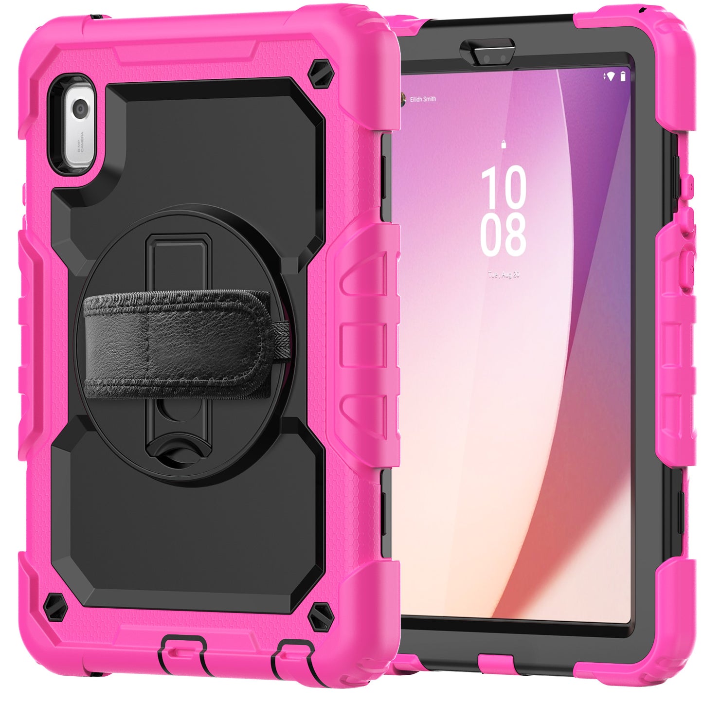 Kickstand Tablet Case for Lenovo Tab M9 / K9 9 TB310 2023 Hand Strap Silicone+PC Tablet Cover with Shoulder Strap PET Screen Film