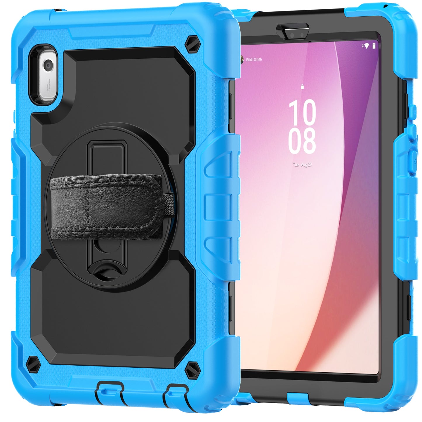 Kickstand Tablet Case for Lenovo Tab M9 / K9 9 TB310 2023 Hand Strap Silicone+PC Tablet Cover with Shoulder Strap PET Screen Film