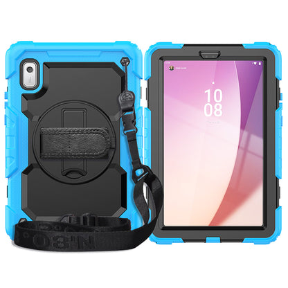 Kickstand Tablet Case for Lenovo Tab M9 / K9 9 TB310 2023 Hand Strap Silicone+PC Tablet Cover with Shoulder Strap PET Screen Film