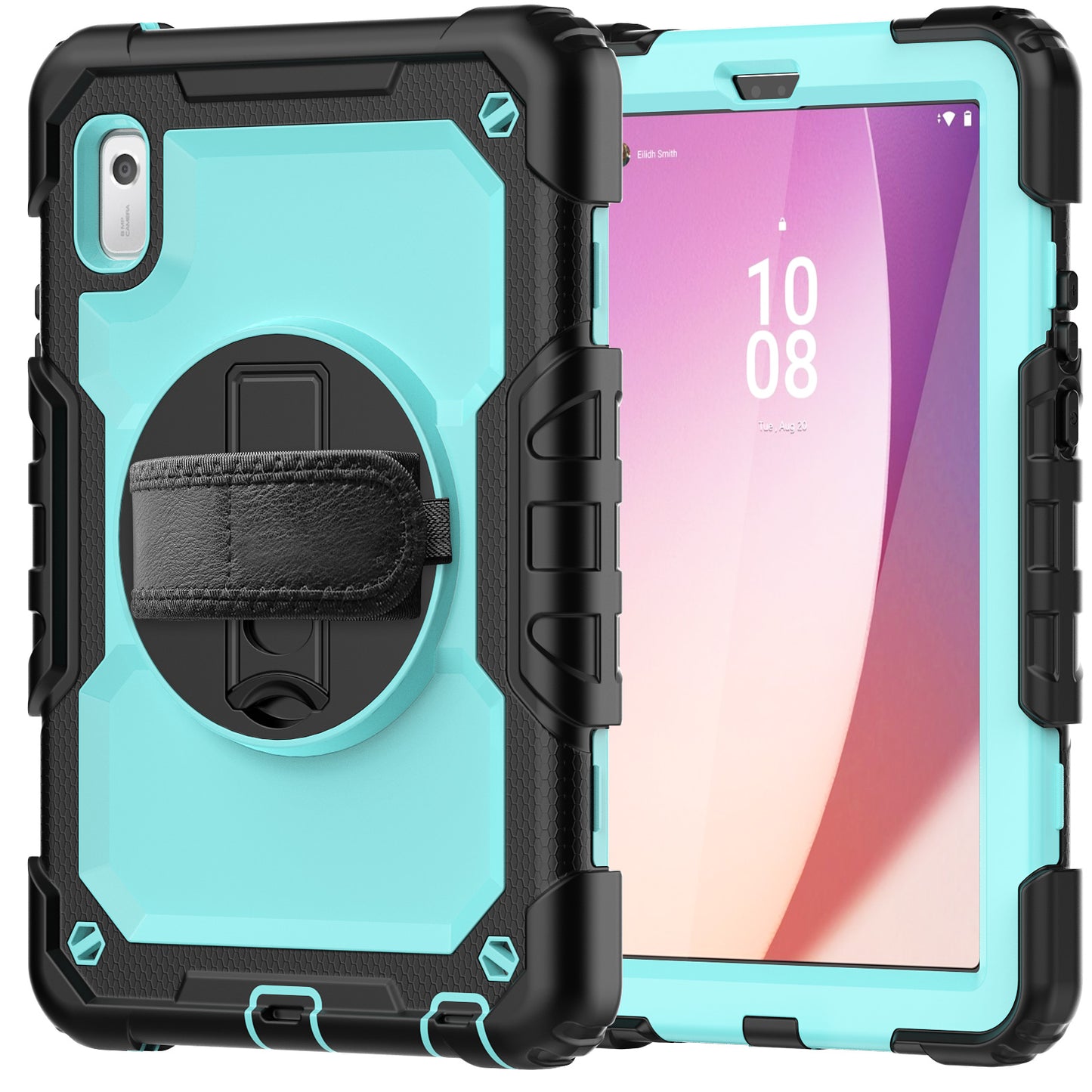 Kickstand Tablet Case for Lenovo Tab M9 / K9 9 TB310 2023 Hand Strap Silicone+PC Tablet Cover with Shoulder Strap PET Screen Film