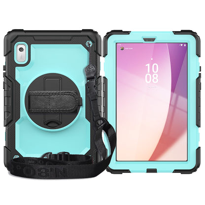 Kickstand Tablet Case for Lenovo Tab M9 / K9 9 TB310 2023 Hand Strap Silicone+PC Tablet Cover with Shoulder Strap PET Screen Film