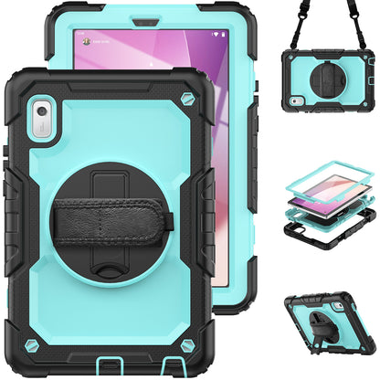 Kickstand Tablet Case for Lenovo Tab M9 / K9 9 TB310 2023 Hand Strap Silicone+PC Tablet Cover with Shoulder Strap PET Screen Film