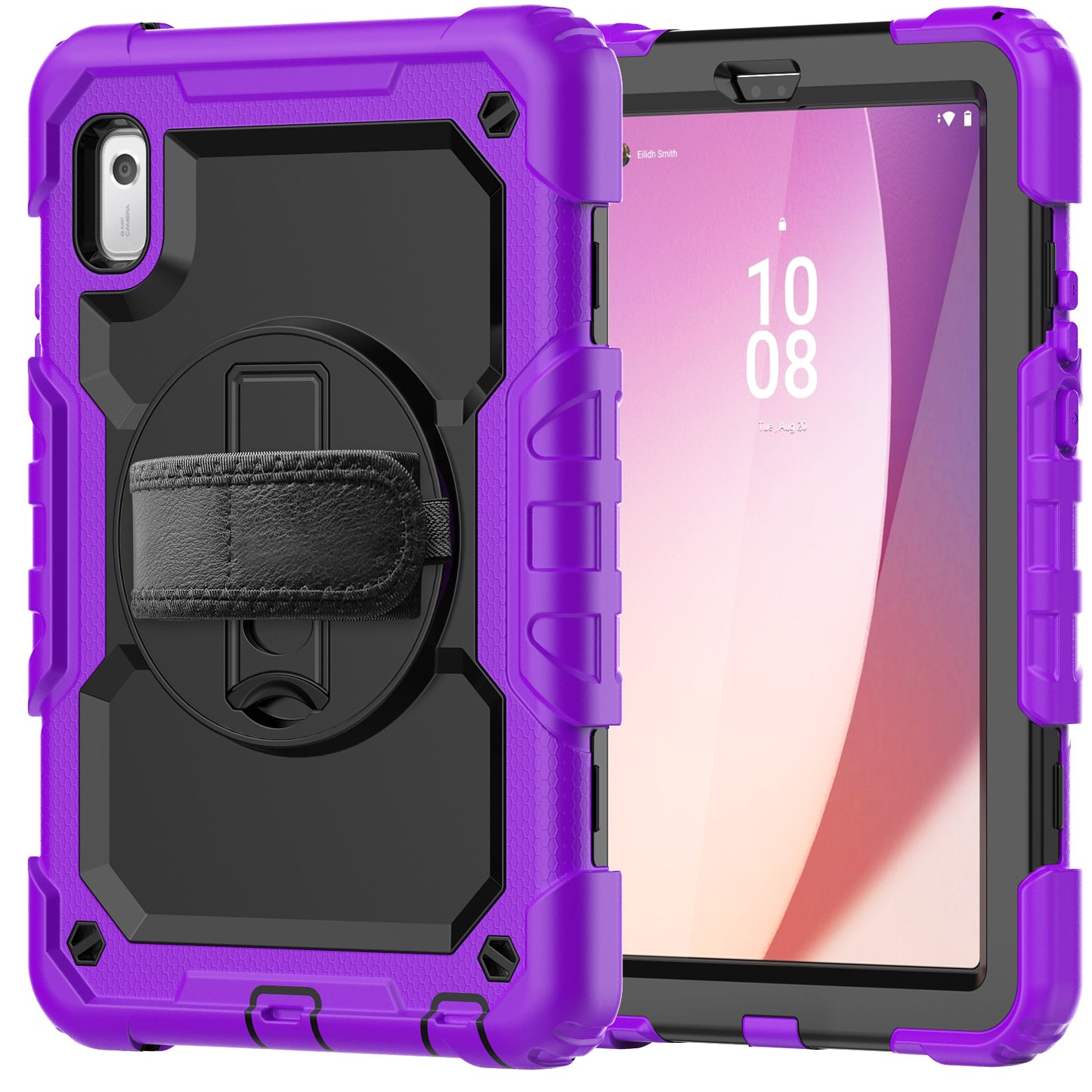 Kickstand Tablet Case for Lenovo Tab M9 / K9 9 TB310 2023 Hand Strap Silicone+PC Tablet Cover with Shoulder Strap PET Screen Film