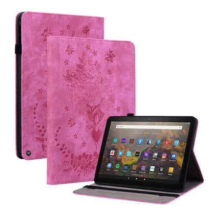 Tablet Cover for Amazon Fire HD 10 (2021) / HD 10 Plus (2021) Auto Wake / Sleep Imprinted PU Leather Stand Case