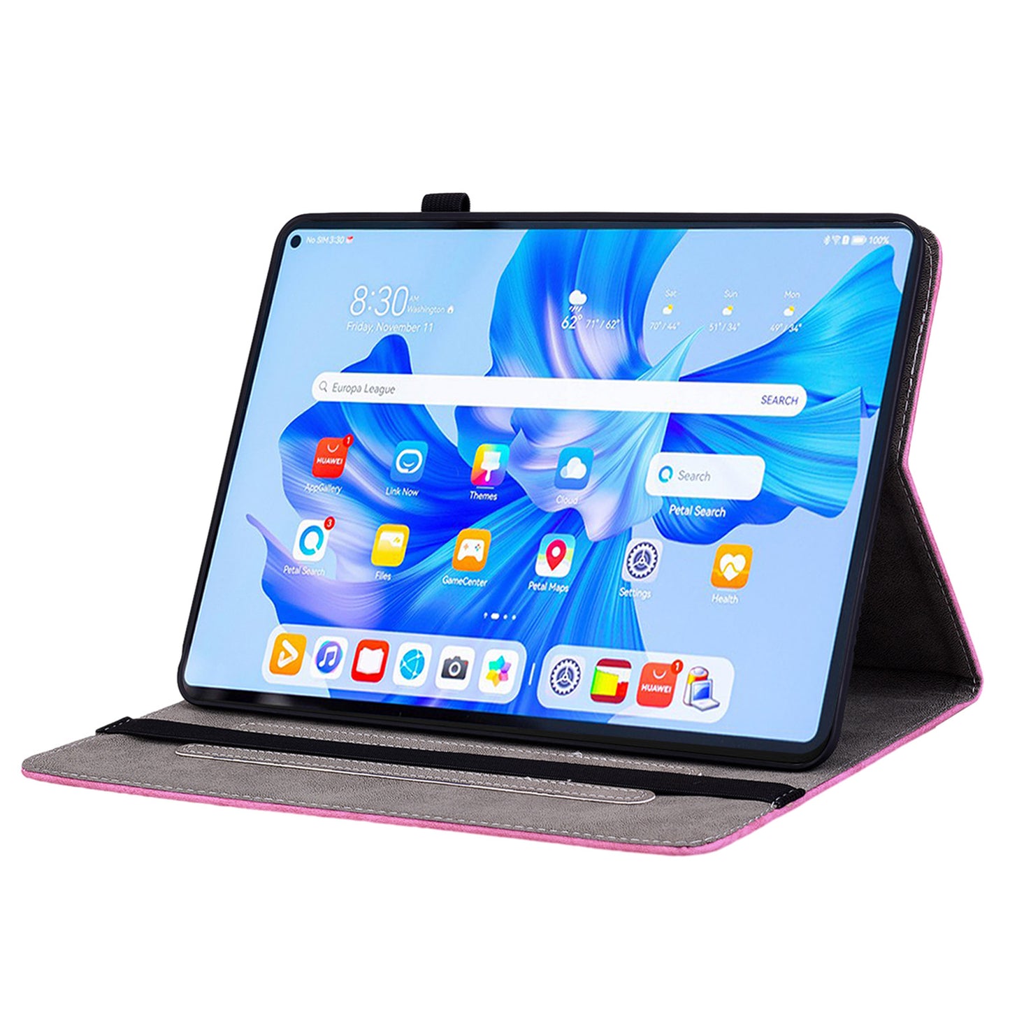 For Huawei MatePad Pro 11 (2022) PU Leather Folio Flip Card Holder Shell Imprinted Tablet Stand Case