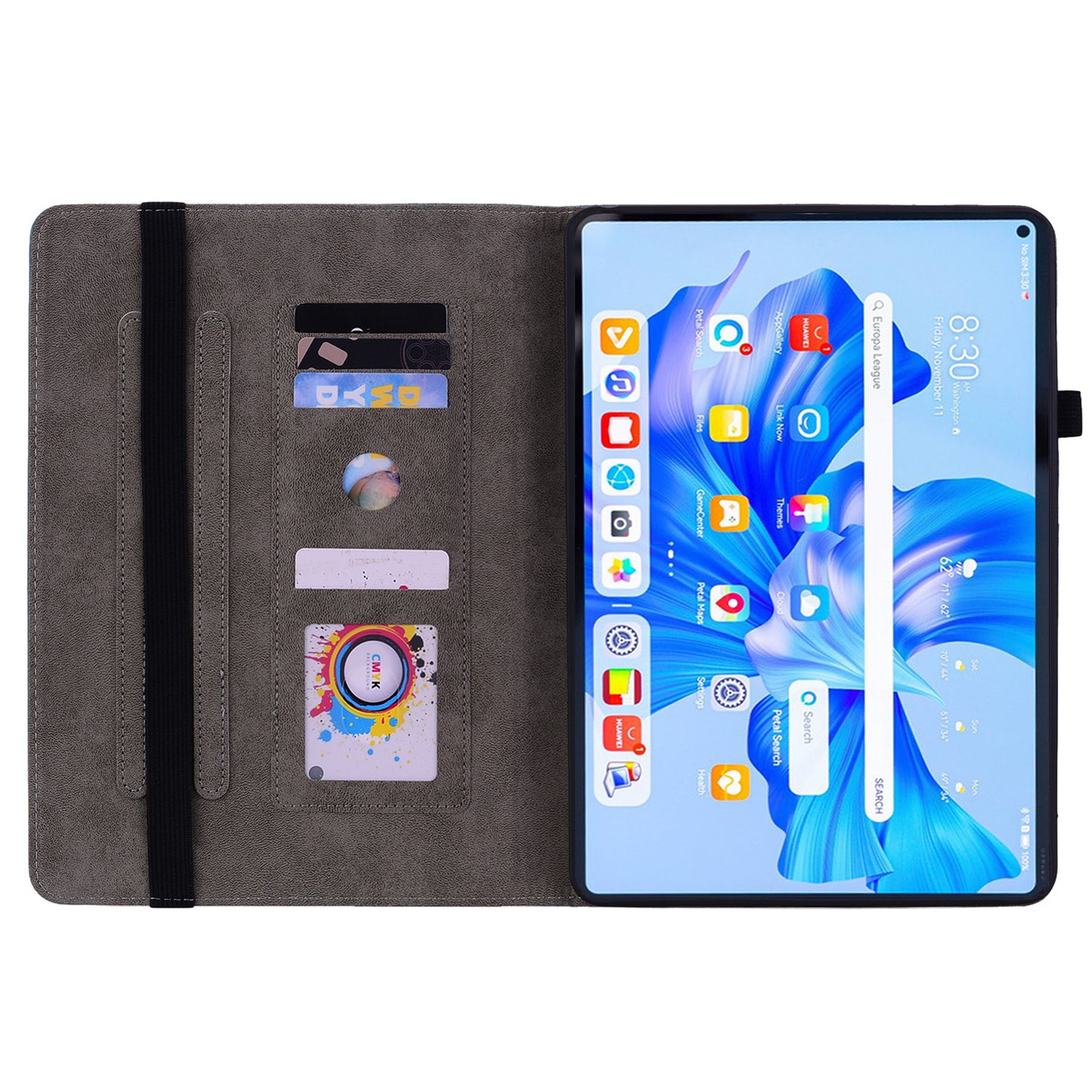 For Huawei MatePad Pro 11 (2022) PU Leather Folio Flip Card Holder Shell Imprinted Tablet Stand Case
