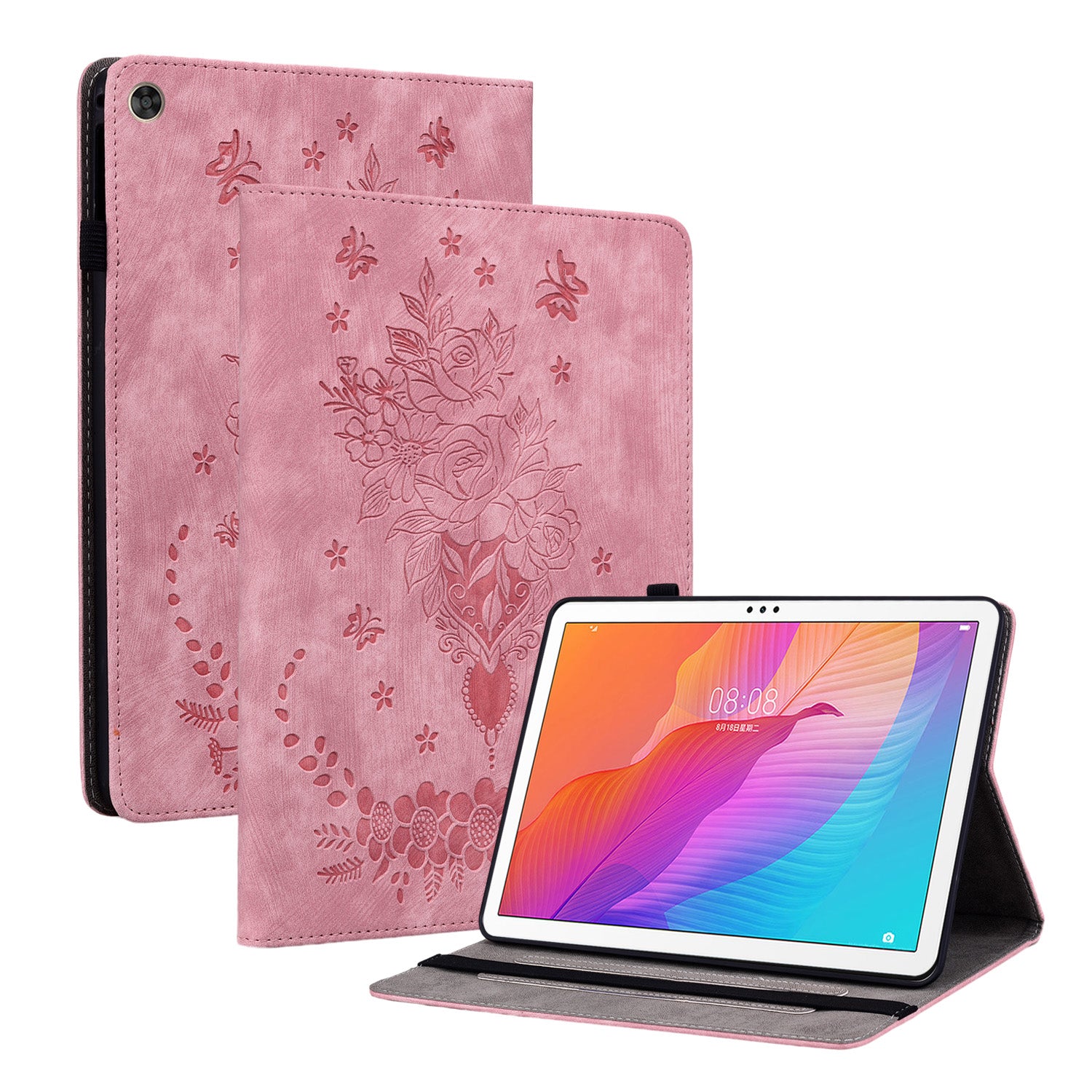 For Huawei Enjoy Tablet 2 / MatePad T 10S / T 10 9.7 inch Imprinted Design Stand Tablet PU Leather Case Cover